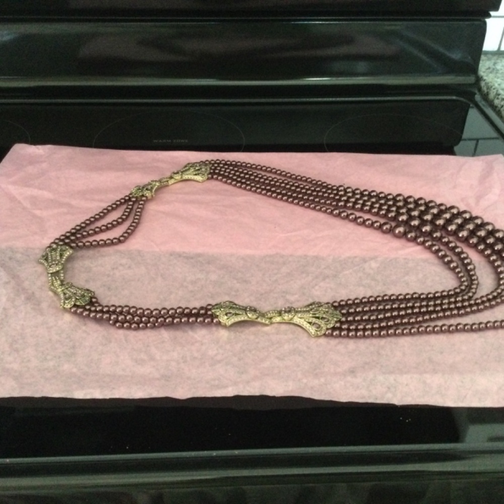 Heidi Daus Purple Crystal Beaded Necklace, NWOT - Picture 4 of 6